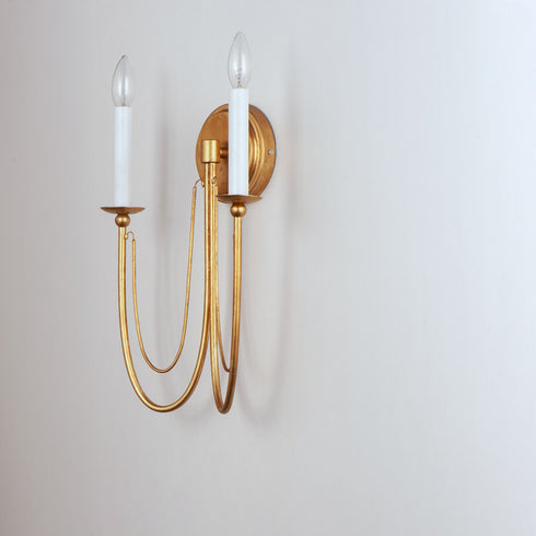 Maxim Plumette Wall Sconce in Gold Leaf Finish Model: 12161GL
