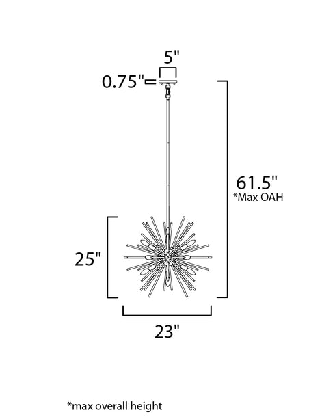 Maxim Polaris Multi Light Pendant in Satin Brass Finish Model: 28664CLSBR