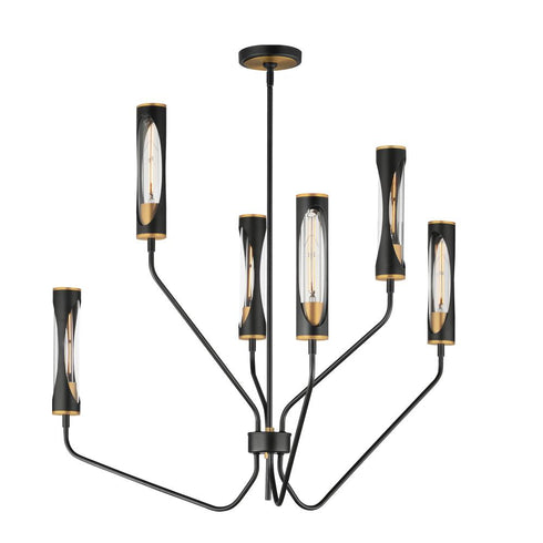 Maxim Regent Multi Tier Chandelier in Black / Antique Brass Finish Model: 16176CLBKAB