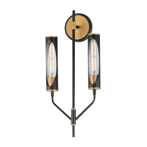 Maxim Regent Wall Sconce in Black / Antique Brass Finish Model: 16170CLBKAB