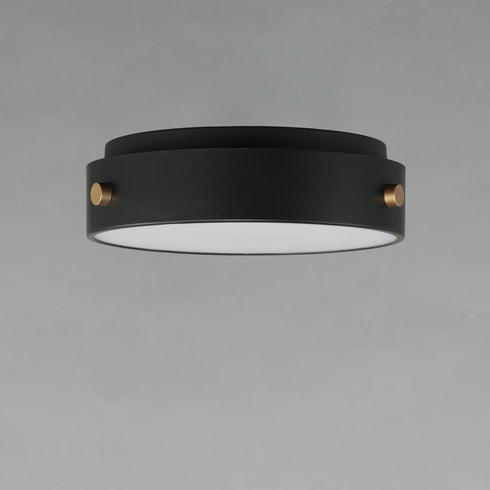 Maxim Rivet Outdoor Flush Mount in Black / Antique Brass Finish Model: 42129BKAB