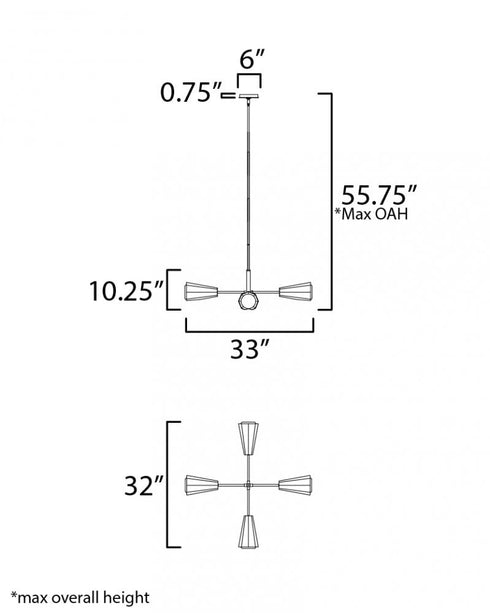 Maxim Rizzo Chandelier in Black Antique Brass Finish Model: 10815SWBKAB