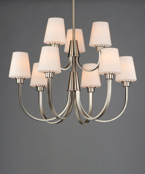 Maxim Shelter Chandelier in Satin Nickel Finish Model: 11826SWSN