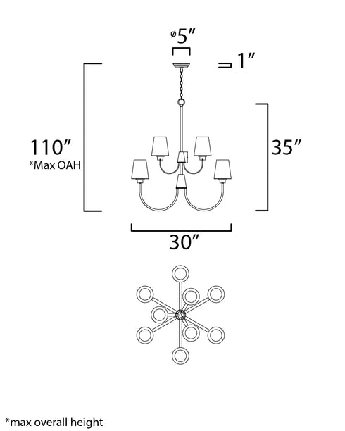 Maxim Shelter Chandelier in Satin Nickel Finish Model: 11826SWSN