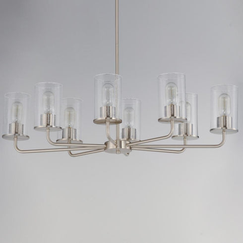 Maxim Sleek Chandelier in Satin Nickel Finish Model: 11848CDSN