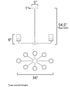 Maxim Sleek Chandelier in Satin Nickel Finish Model: 11848CDSN