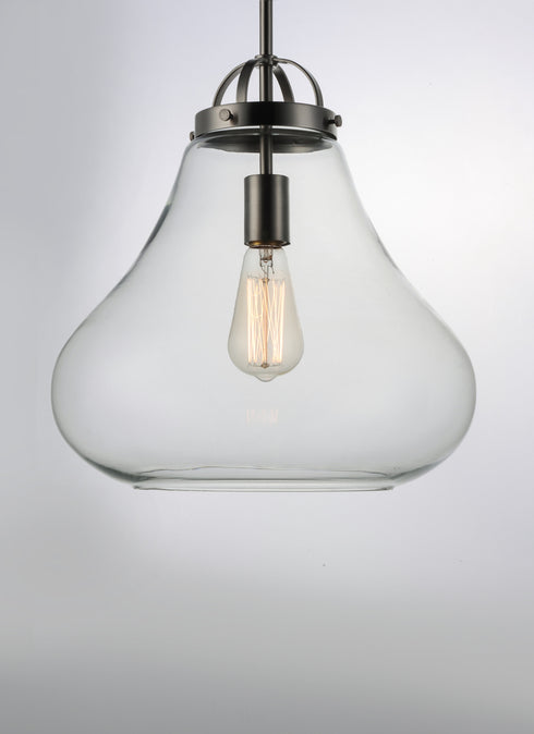 Maxim Stella Single Pendant in Satin Nickel Finish Model: 10093CLSN