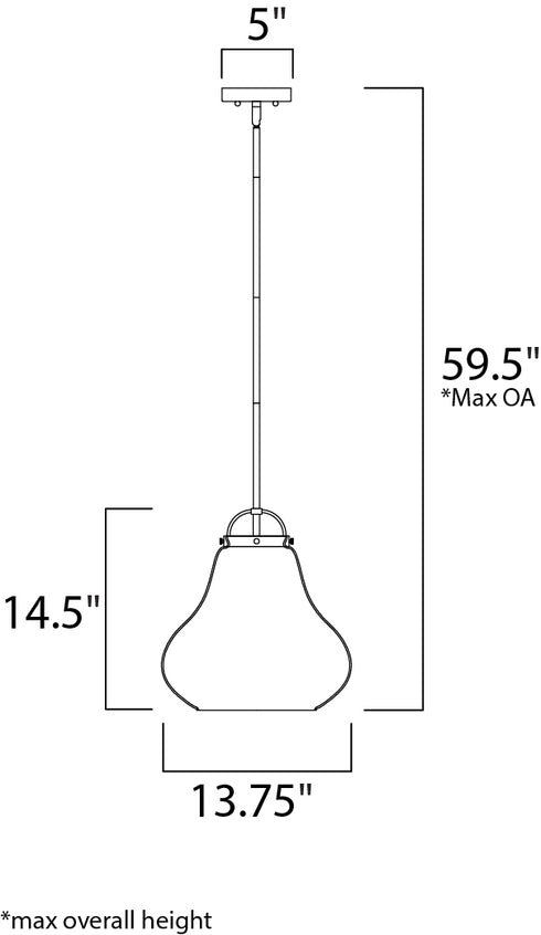 Maxim Stella Single Pendant in Satin Nickel Finish Model: 10093CLSN
