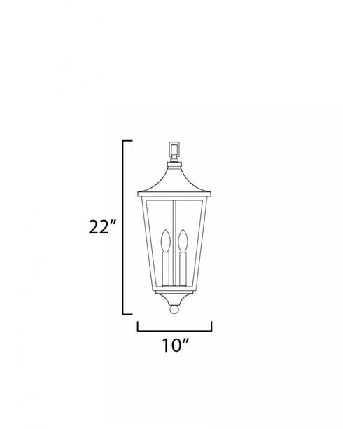 Maxim Sutton Place VX Outdoor Pendant in Black Finish Model: 40239CLBK