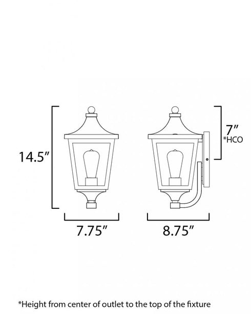 Maxim Sutton Place VX Outdoor Wall Mount in Black Finish Model: 40232CLBK