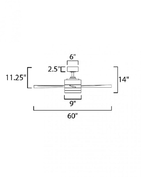 Maxim Tanker Indoor Ceiling Fan in Satin Nickel Finish Model: 88816SN