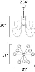 Maxim Taylor Chandelier in Satin Nickel Finish Model: 21657SWSN