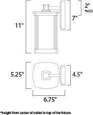 Maxim Terrace Outdoor Wall Mount in Bronze Finish Model: 3252FSBZ