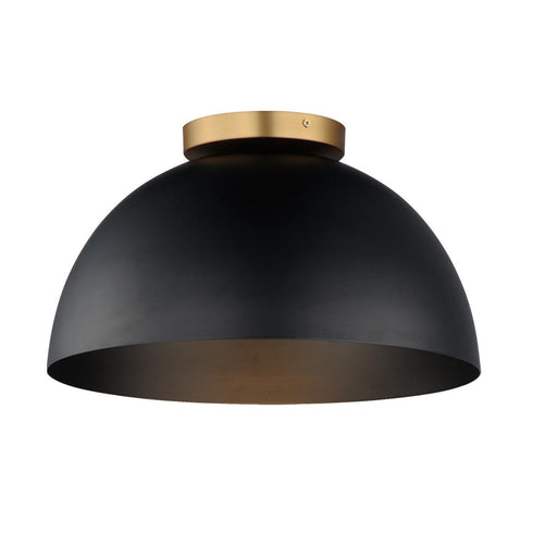 Maxim Thelonious Flush Mount in Black / Natural Aged Brass Finish Model: 10029BKNAB