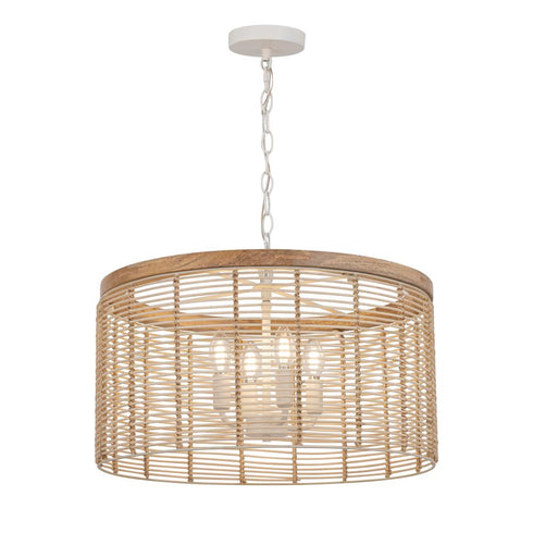 Maxim Vannerie Single Pendant in Ecru Finish Model: 22445NAEC