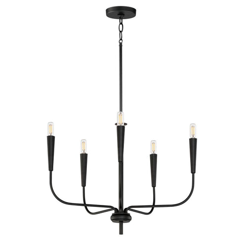 Maxim Vela Single Tier Chandelier in Black Finish Model: 24815BK