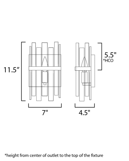 Maxim Warren Wall Sconce in Gold Leaf Finish Model: 21839AGGL