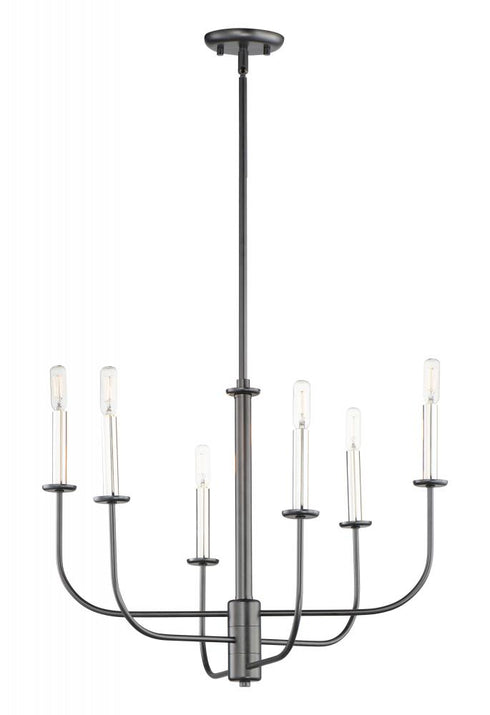 Maxim Wesley Chandelier in Black Satin Nickel Finish Model: 10326BKSN