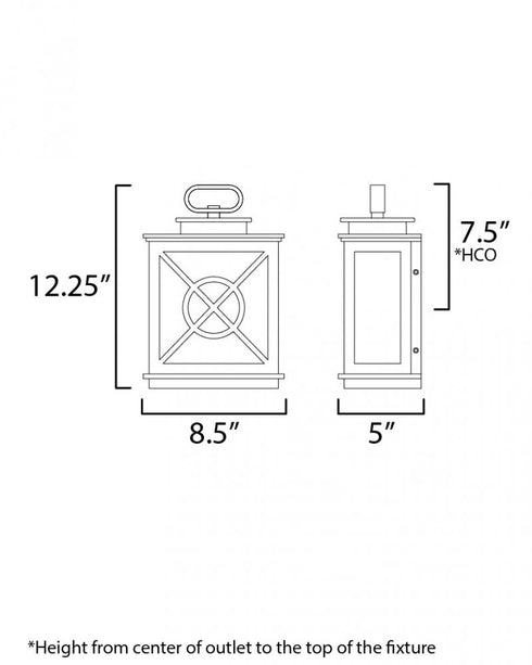 Maxim Yorktown VX Outdoor Wall Mount in Black/Aged Copper Finish Model: 40802CLACPBK