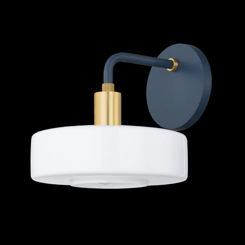Mitzi Aston Wall Sconce in Aged Brass/Slate Blue Finish Model: H886101-AGB/SBL