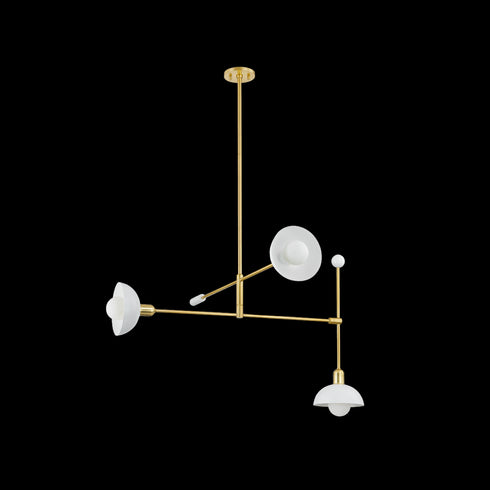 Mitzi Billie Chandelier in Aged Brass/Soft White Finish Model: H878803-AGB/SWH
