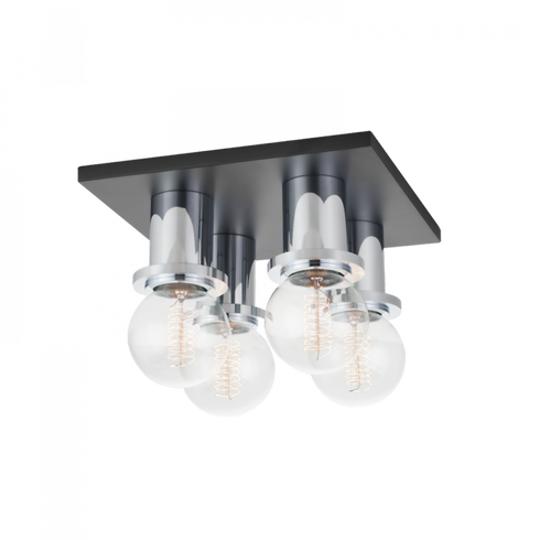 Mitzi Brandi 4 Light Flush Mount Model: H526504-AGB/SBK
