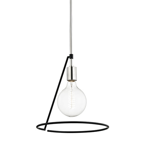 Mitzi Dana Pendant in Polished Nickel / Black Finish Model: H245701-PN/BK