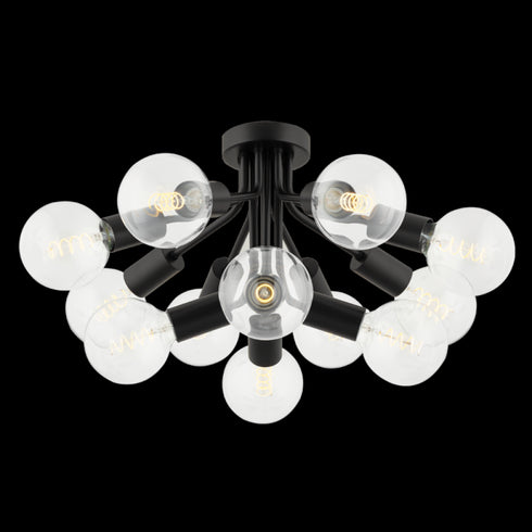 Mitzi Drea Semi Flush in Soft Black Finish Model: H680612-SBK