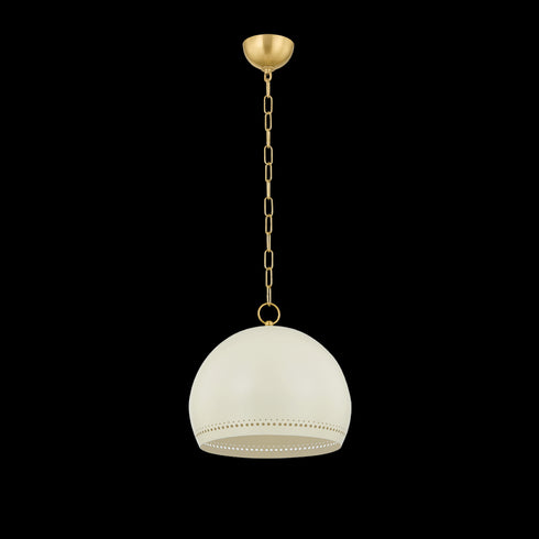Mitzi Etna Pendant in Aged Brass/Soft Cream Finish Model: H834701S-AGB/SCR