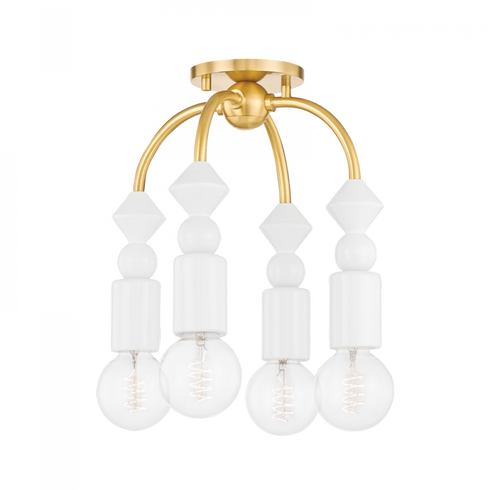 Mitzi Flora 4 Light Semi Flush Mount Model: H471604-AGB