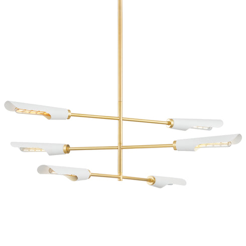 Mitzi Harperrose Chandelier in Aged Brass / Soft White Finish Model: H828806-AGB/SWH