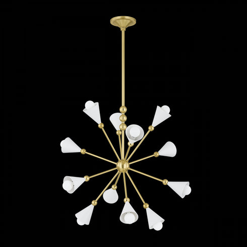 Mitzi Hikari Chandelier in Aged Brass/Soft White Finish Model: H681812-AGB/SWH