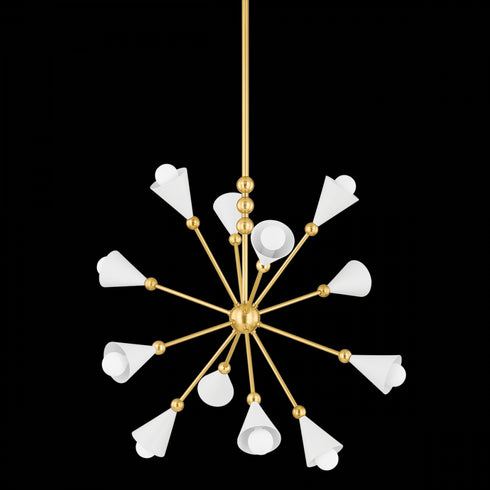 Mitzi Hikari Chandelier in Aged Brass/Soft White Finish Model: H681812-AGB/SWH