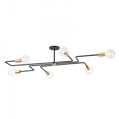Mitzi Jena 6 Light Semi Flush Mount Model: H488606L-PN/TBK