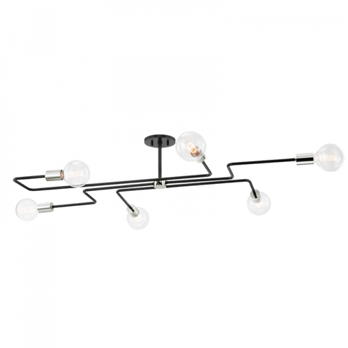 Mitzi Jena 6 Light Semi Flush Mount Model: H488606L-PN/TBK