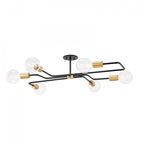 Mitzi Jena 6 Light Semi Flush Mount Model: H488606S-PN/TBK