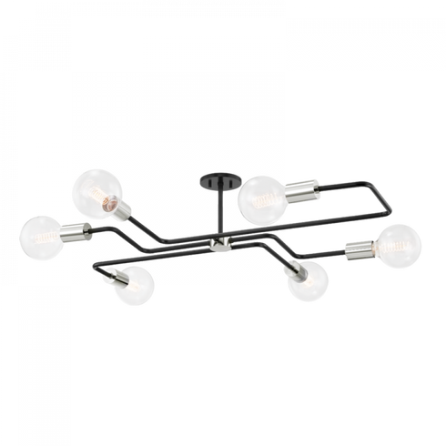 Mitzi Jena 6 Light Semi Flush Mount Model: H488606S-PN/TBK
