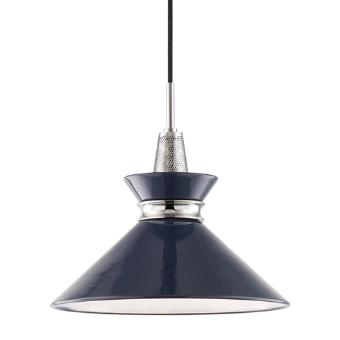 Mitzi Kiki Pendant in Polished Nickel / Navy Finish Model: H251701S-PN/NVY