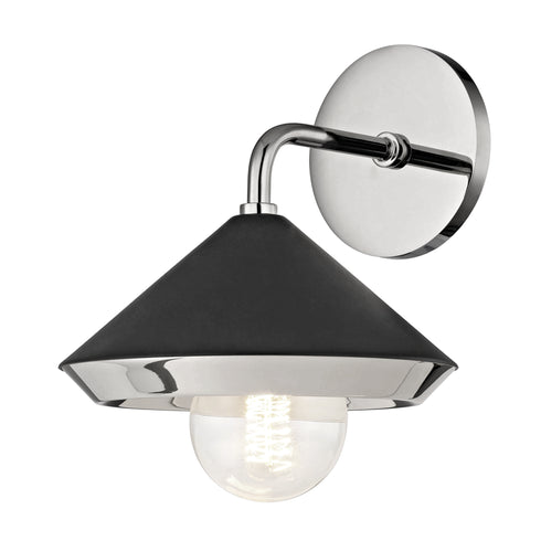 Mitzi Marnie Wall Sconce in Polished Nickel / Black Finish Model: H139101-PN/BK