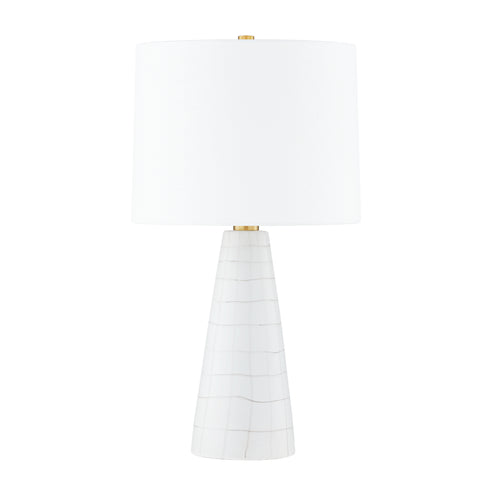 Mitzi MELINDA Table Lamp in Aged Brass Ceramic Satin White Finish Model: HL735201-AGB/CSW