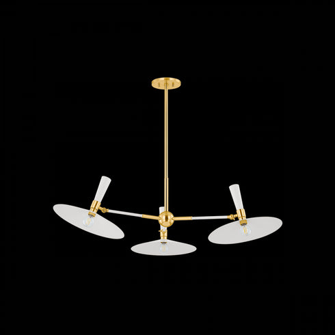 Mitzi Milena Chandelier in Aged Brass/Soft Cream Finish Model: H906803-AGB/SCR