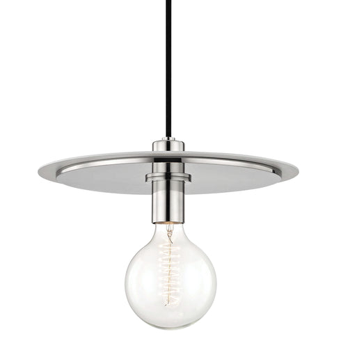 Mitzi Milo Pendant in Polished Nickel / Black Finish Model: H137701L-PN/BK