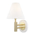 Mitzi Robbie Wall Sconce in Aged Brass / Soft Off White Finish Model: H264101-AGB/WH