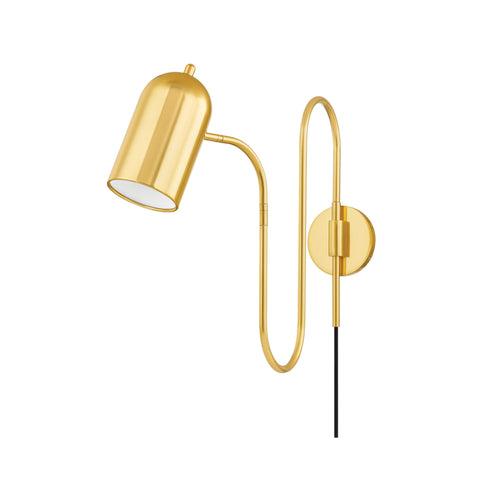 Mitzi Romee Plug In Sconce in Aged Brass Finish Model: HL781101-AGB