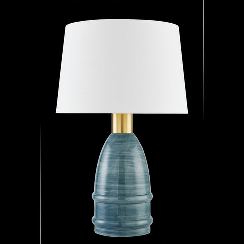 Mitzi Tenley Table Lamp in Aged Brass/Ceramic Inchyra Blue Finish Model: HL887201-AGB/CYB