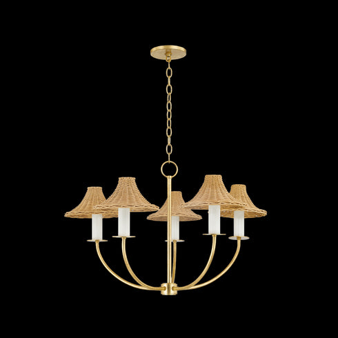 Mitzi Twila Chandelier in Vintage Gold Leaf Finish Model: H868805-VGL
