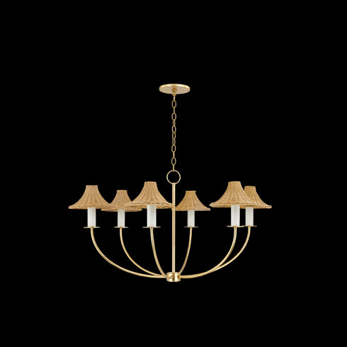 Mitzi Twila Chandelier in Vintage Gold Leaf Finish Model: H868806-VGL