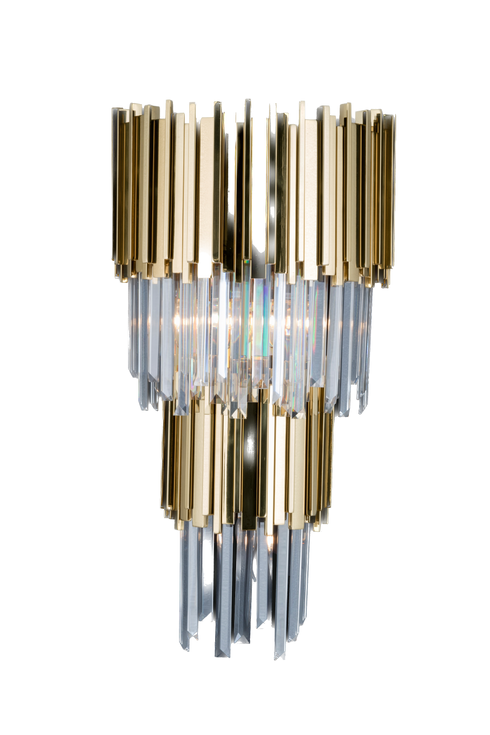Originali di Illuminazione Jupiter Two Tier 15 Inch Crystal Wall Sconce