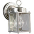 Progress Flat Glass Lantern P5607 09 1 100 Watt MED WALL LANTERN in Brushed Nickel Finish Model: P5607-09