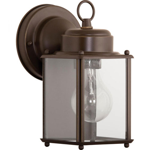 Progress Flat Glass Lantern P5607 09 1 100 Watt MED WALL LANTERN in Brushed Nickel Finish Model: P5607-09